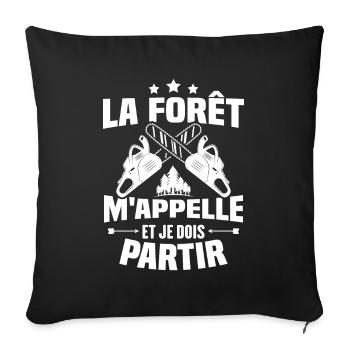 La forêt m'appelle et je dois partir - Housse de coussin décorative 45 x 45 cm - noir - Devant