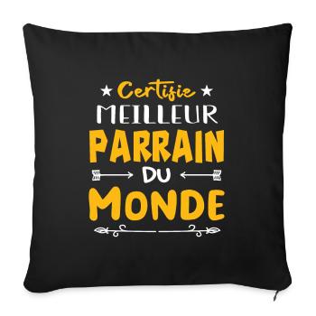 CERTIFIÉ MEILLEUR PARRAIN DU MONDE - Housse de coussin décorative 45 x 45 cm - noir - Devant