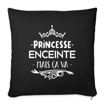 une princesse et enceinte - Housse de coussin décorative 45 x 45 cm - noir - Devant