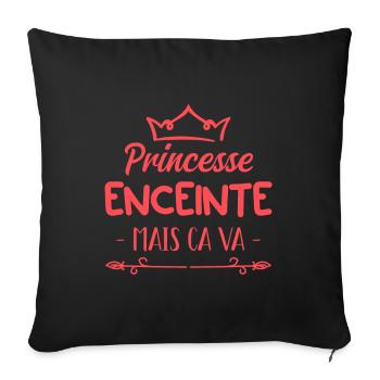 une princesse et enceinte - Housse de coussin décorative 45 x 45 cm - noir - Devant