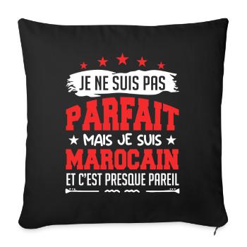 Je Ne Suis Parfait Mais Je Suis Marocain - Housse de coussin décorative 45 x 45 cm - noir - Devant