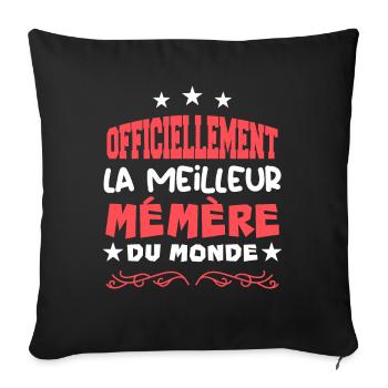 Officiellement Le Meilleur Mé Mère Du Monde - Housse de coussin décorative 45 x 45 cm - noir - Devant