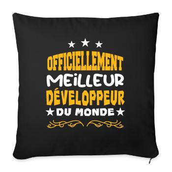 Officiellement Le Meilleur Développeur Du Monde - Housse de coussin décorative 45 x 45 cm - noir - Devant