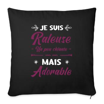 JE SUIS RALEUSE UN PEU CHIANTE MAIS ADORABLE - Housse de coussin décorative 45 x 45 cm - noir - Devant