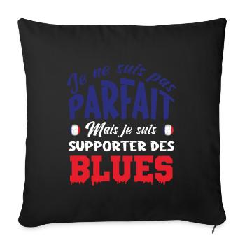 supporter equipe de France - Housse de coussin décorative 45 x 45 cm - noir - Devant