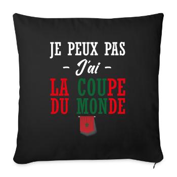 supporter de Maroc foot - Housse de coussin décorative 45 x 45 cm - noir - Devant
