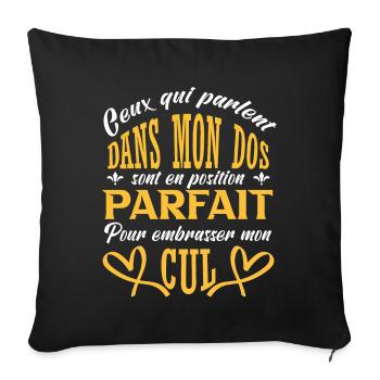 Embrasser mon cul - Housse de coussin décorative 45 x 45 cm - noir - Devant