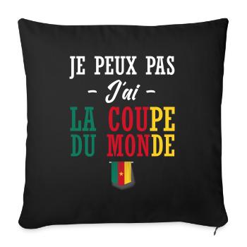 Cameroun Football | supporter de Cameroun foot - Housse de coussin décorative 45 x 45 cm - noir - Devant