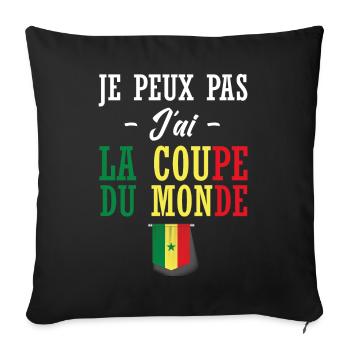 Sénégal Football | supporter Sénégalais Foot - Housse de coussin décorative 45 x 45 cm - noir - Devant