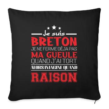 Je suis Breton - Housse de coussin décorative 45 x 45 cm - noir - Devant
