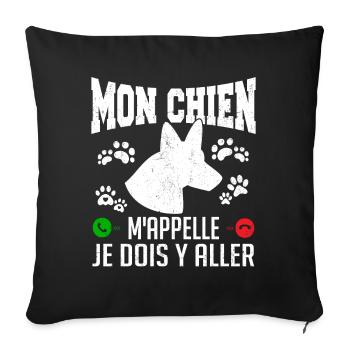 Mon CHIEN m'appelle pour cadeau - Housse de coussin décorative 45 x 45 cm - noir - Devant