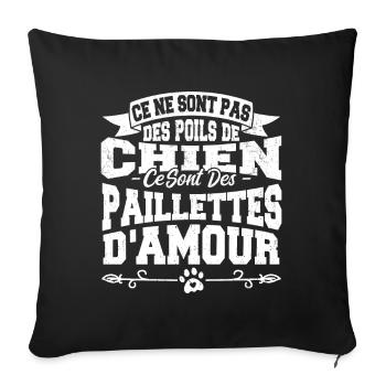 CE NE SONT PAS DES POiLS DE CHIEN - Housse de coussin décorative 45 x 45 cm - noir - Devant