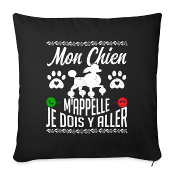 Mon CHIEN m'appelle pour cadeau - Housse de coussin décorative 45 x 45 cm - noir - Devant