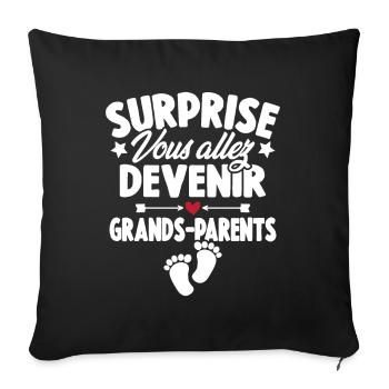 Surprise vous allez devenir grands parents - Housse de coussin décorative 45 x 45 cm - noir - Devant