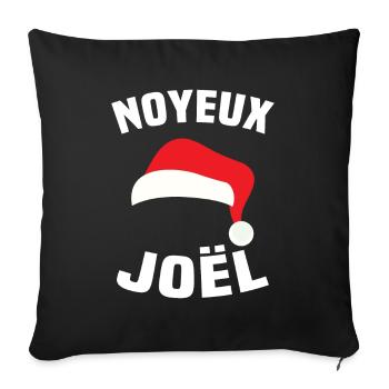Noyeux Joël, Cadeau Noyeux Joël - Housse de coussin décorative 45 x 45 cm - noir - Devant