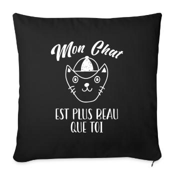Mon Chat Est Plus Beau Que Toi - Housse de coussin décorative 45 x 45 cm - noir - Devant