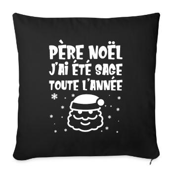 Père Noël j'ai été sage toute l'année - Housse de coussin décorative 45 x 45 cm - noir - Devant