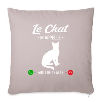 Le Chat M'appelle Faut Que J'y Aille - Housse de coussin décorative 45 x 45 cm - taupe clair - Devant