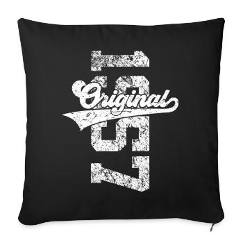 69TH BIRTHDAY ORIGINAL 1957 - Sofa pillowcase 17,3'' x 17,3'' (45 x 45 cm) - black - Front