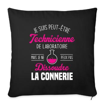 Je suis peut être technicienne de laboratoire - Housse de coussin décorative 45 x 45 cm - noir - Devant