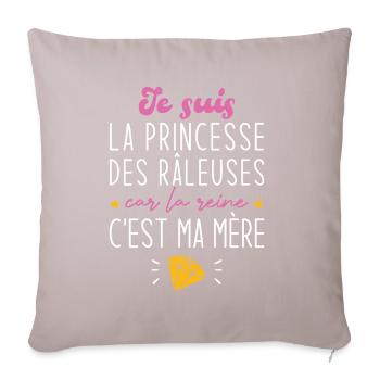 La reine c’est ma mère / cadeau pour maman - Housse de coussin décorative 45 x 45 cm - taupe clair - Devant
