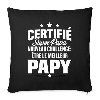 Cadeau nouveau challenge être le meilleur papy - Housse de coussin décorative 45 x 45 cm - noir - Devant