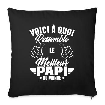 Voici à quoi ressemble le meilleur papi du monde - Housse de coussin décorative 45 x 45 cm - noir - Devant