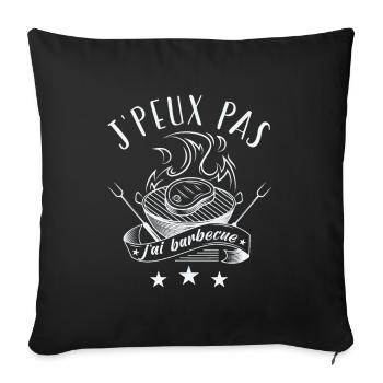 Je peux pas j'ai Barbecue, le roi du barbecue - Housse de coussin décorative 45 x 45 cm - noir - Devant