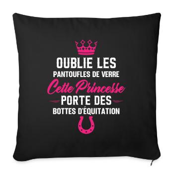 Cette Princesse Porte Des Bottes D'équitation - Housse de coussin décorative 45 x 45 cm - noir - Devant