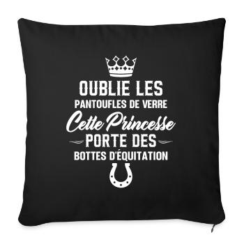 Cette Princesse Porte Des Bottes D'équitation - Housse de coussin décorative 45 x 45 cm - noir - Devant