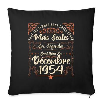 Légendes Sont Nées En Décembre 1954 édition limité - Housse de coussin décorative 45 x 45 cm - noir - Devant