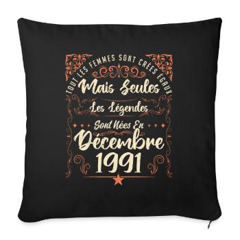 Légendes Sont Nées En Décembre 1991 édition limité - Housse de coussin décorative 45 x 45 cm - noir - Devant