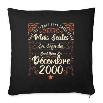 Légendes Sont Nées En Décembre 2000 édition limité - Housse de coussin décorative 45 x 45 cm - noir - Devant