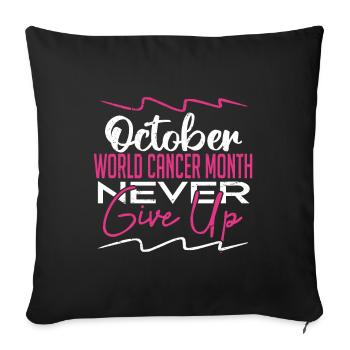 Lutte Contre Le Cancer Du Sein | Octobre Rose - Housse de coussin décorative 45 x 45 cm - noir - Devant