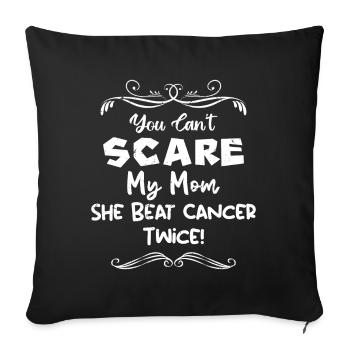 Pink October , Breast Cancer , Mom - Sofa pillowcase 17,3'' x 17,3'' (45 x 45 cm) - black - Front