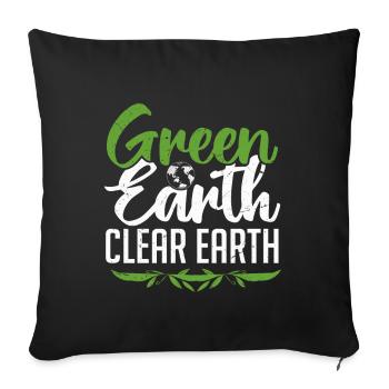 Journée mondiale de la Terre - Jour de la Terre - Housse de coussin décorative 45 x 45 cm - noir - Devant
