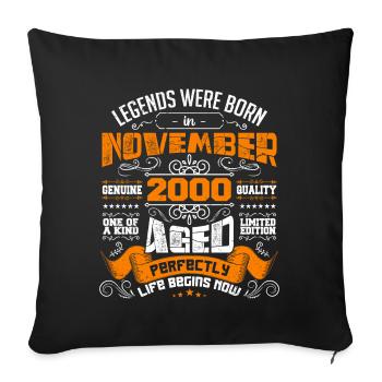 Legends were born anniversaire en november 2000 - Housse de coussin décorative 45 x 45 cm - noir - Devant