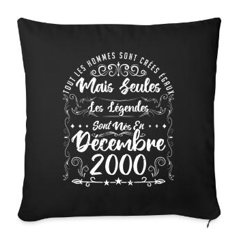 Les Légendes Sont Nés En Décembre 2000 - Housse de coussin décorative 45 x 45 cm - noir - Devant