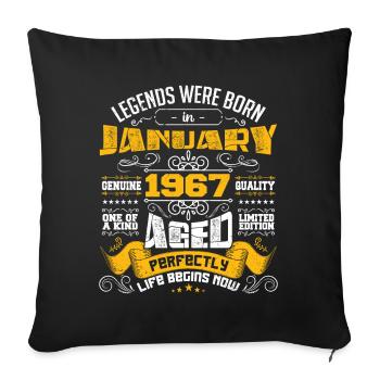 Legends were born in January 1967 - Sofa pillowcase 17,3'' x 17,3'' (45 x 45 cm) - black - Front