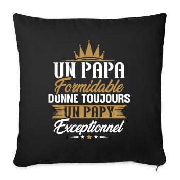Cadeau pour grand-père - Un papy exceptionnel - Housse de coussin décorative 45 x 45 cm - noir - Devant