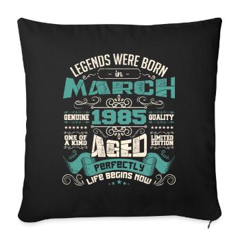 March 1985 | birthday gift - Housse de coussin décorative 45 x 45 cm - noir - Devant
