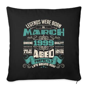 März 1999 | Geburtstagsgeschenk - Sofakissenbezug 45 x 45 cm - Schwarz - Vorne