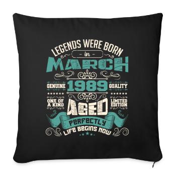 March 1989 | birthday gift - Housse de coussin décorative 45 x 45 cm - noir - Devant