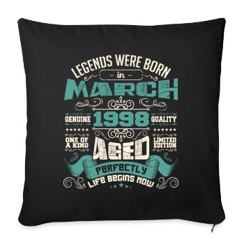 March 1998 | birthday gift - Housse de coussin décorative 45 x 45 cm - noir - Devant