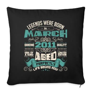 March 2011 | birthday gift - Sofa pillowcase 17,3'' x 17,3'' (45 x 45 cm) - black - Front