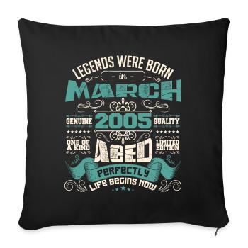 March 2007 | birthday gift - Housse de coussin décorative 45 x 45 cm - noir - Devant