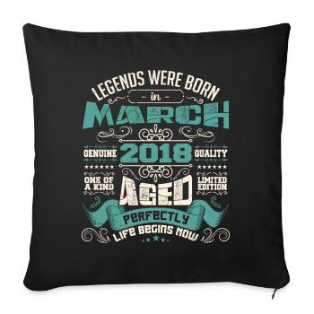 March 2016 | birthday gift - Housse de coussin décorative 45 x 45 cm - noir - Devant