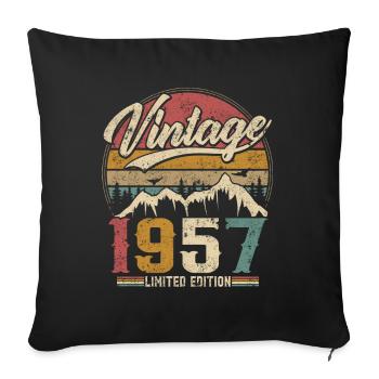 Vintage 1957 Limited Edition Cadeau D'anniversaire - Housse de coussin décorative 45 x 45 cm - noir - Devant