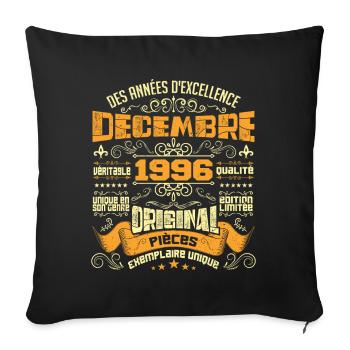 VINTAGE DÉCEMBRE 1996 ORIGINAL PIÈCES - Housse de coussin décorative 45 x 45 cm - noir - Devant
