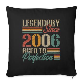 Vintage 2006 Cadeau D'anniversaire Rétro - Housse de coussin décorative 45 x 45 cm - noir - Devant